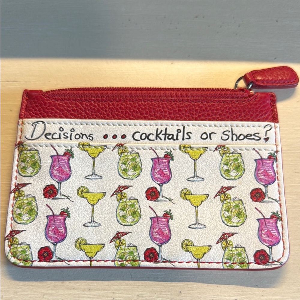 Brighton Red and White Shoe Print Coin Card Case